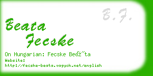 beata fecske business card